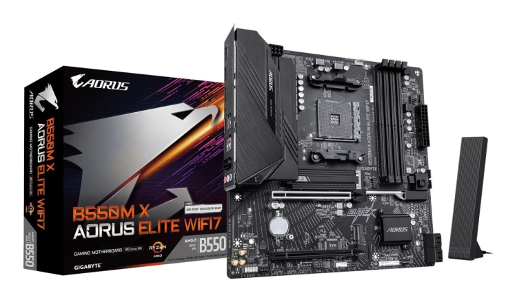 GIGABYTE B550M X AORUS ELITE WIFI7 AMD B550 Socket AM4 micro ATX