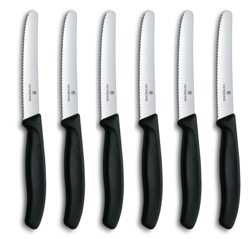 Victorinox Knife Set with serrated edge 6pcs 11cm black Schwarz 6 7833 6 Victorinox7833 Victorinox 7833 (6.7833.6)