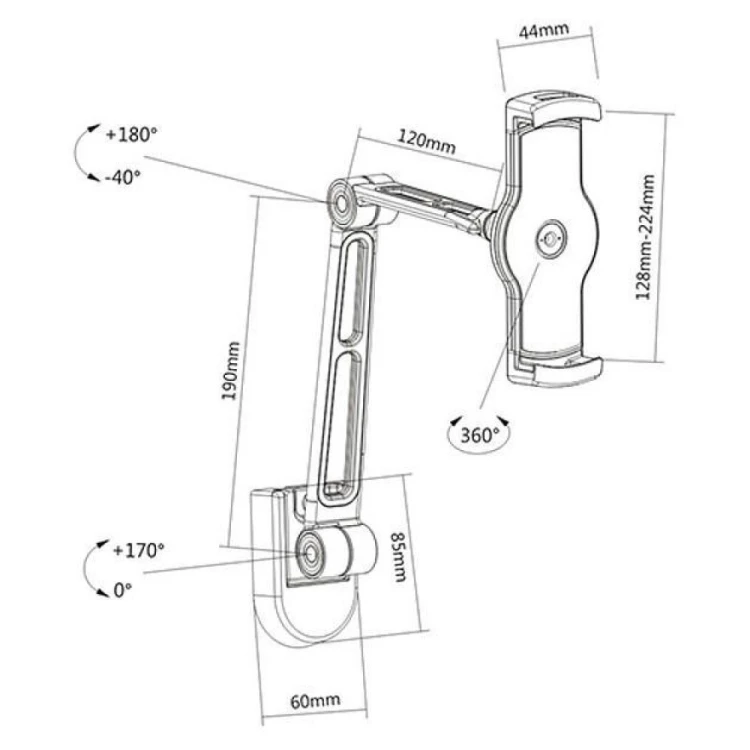Techly ICA-TBL 2802 uchwyt Uchwyt pasywny Tablet/UMPC Czarny