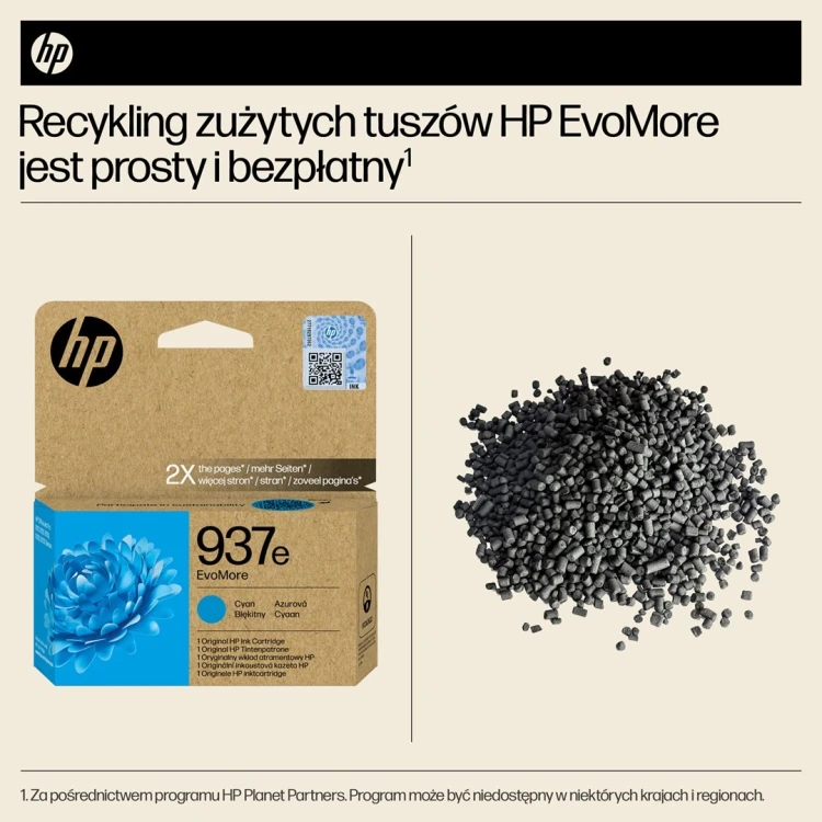 HP Oryginalny błękitny tusz 937e EvoMore