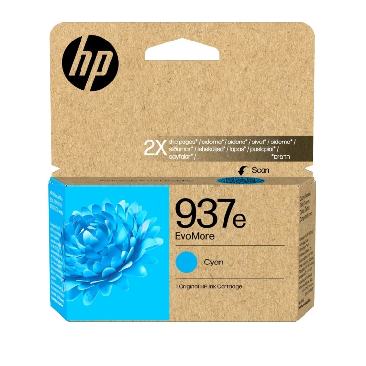 HP Oryginalny błękitny tusz 937e EvoMore
