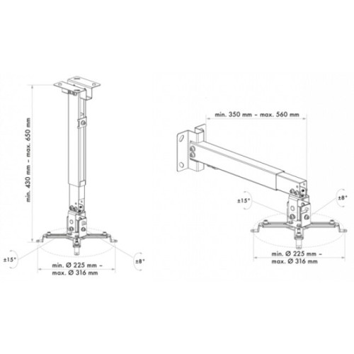 Schwaiger LWH310WD uchwyt do montażu projektora Sufit / Ściana Biały