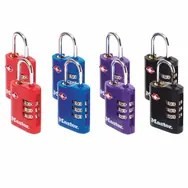 MASTER LOCK 4686EURT kłódka do walizek Zamek szyfrowy bagażowy Cynk Czarny, Niebieski, Fioletowy, Czerwony