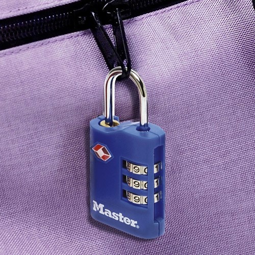 MASTER LOCK 4686EURT kłódka do walizek Zamek szyfrowy bagażowy Cynk Czarny, Niebieski, Fioletowy, Czerwony