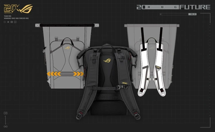 ASUS ROG SLASH Backpack Edition 20 plecak Plecak rolowany Czarny Poliester, Skóra woskowana (Pull Up)