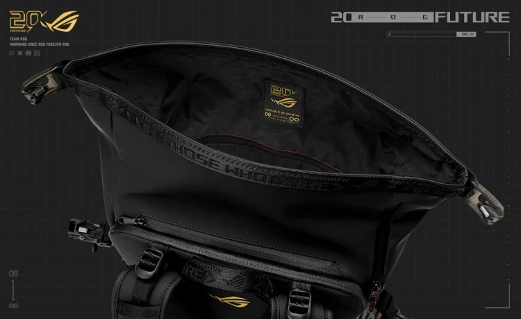 ASUS ROG SLASH Backpack Edition 20 plecak Plecak rolowany Czarny Poliester, Skóra woskowana (Pull Up)
