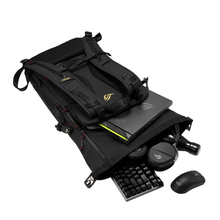 ASUS ROG SLASH Backpack Edition 20 plecak Plecak rolowany Czarny Poliester, Skóra woskowana (Pull Up)