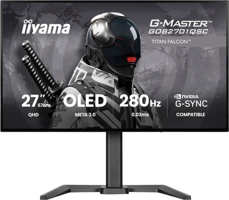 iiyama G-MASTER GOB2701QSC-B1 monitor komputerowy 68,6 cm (27") 2560 x 1440 px 2K Ultra HD OLED Czarny