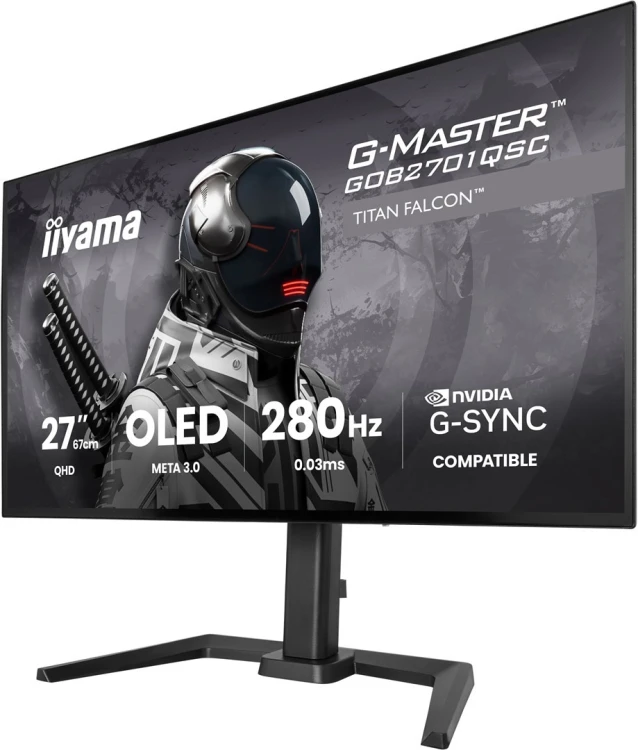 iiyama G-MASTER GOB2701QSC-B1 monitor komputerowy 68,6 cm (27") 2560 x 1440 px 2K Ultra HD OLED Czarny