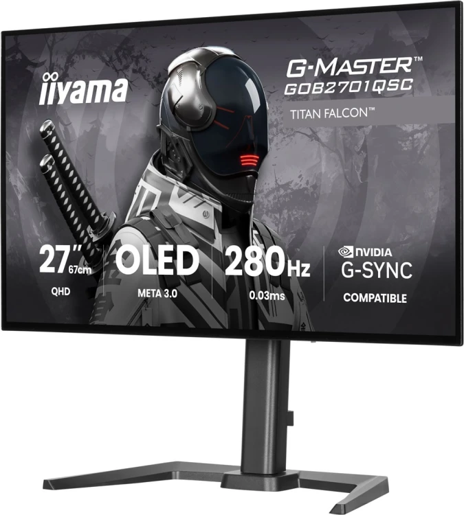 iiyama G-MASTER GOB2701QSC-B1 monitor komputerowy 68,6 cm (27") 2560 x 1440 px 2K Ultra HD OLED Czarny