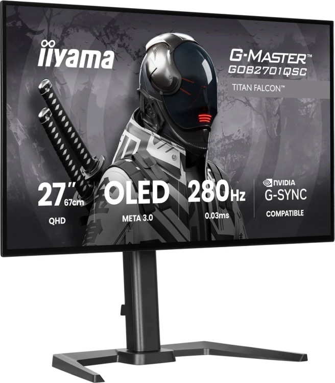 iiyama G-MASTER GOB2701QSC-B1 monitor komputerowy 68,6 cm (27") 2560 x 1440 px 2K Ultra HD OLED Czarny