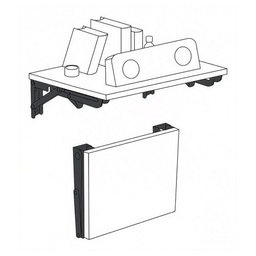 MACLEAN UCHWYT SKŁADANY POD PÓŁKĘ ŚCIENNĄ UCHWYT SKŁADANY PÓŁKI ŚCIENNEJ MACLEAN, MIN 350MM, MAX 700MM, MAX 50KG, 2 SZTUKI, M