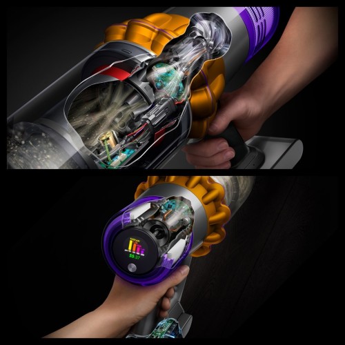 Dyson V15 Detect Absolute Odkurzacz stojący 2 w 1 Bateria Suchy HEPA Bez worka 0,77 l Stal nierdzewna