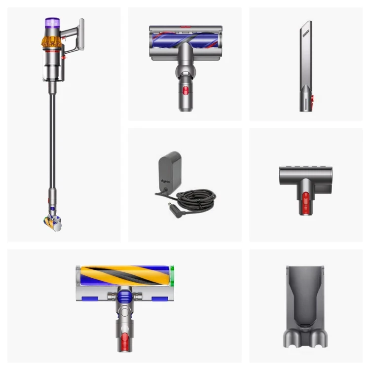 Dyson V15 Detect Absolute Odkurzacz stojący 2 w 1 Bateria Suchy HEPA Bez worka 0,77 l Stal nierdzewna