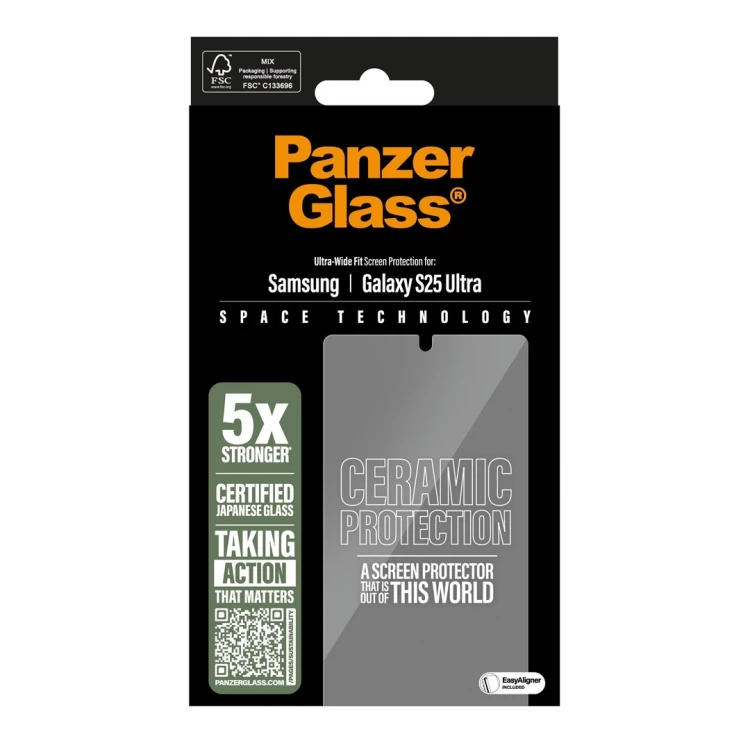 PanzerGlass ® Ceramic Screen Protector Samsung Galaxy S25 Ultra | Ultra-Wide Fit w. EasyAligner Przezroczysta ochrona ekranu 1 szt.