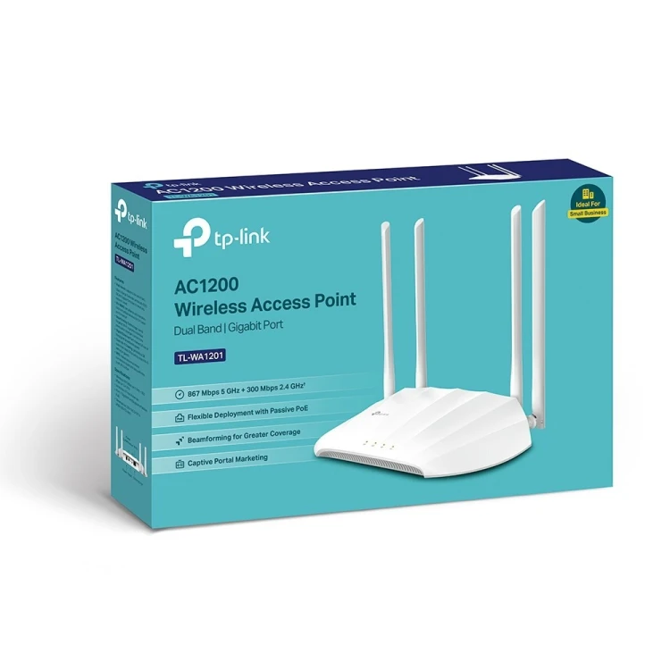 TP-Link TL-WA1201 punkt dostępowy WLAN 867 Mbit/s Biały Obsługa PoE