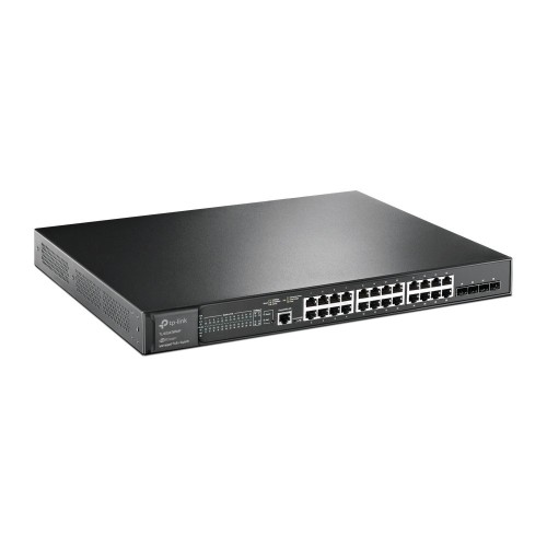 TP-Link JetStream TL-SG3428XMP przełącznik sieciowy Zarządzany L2+ Gigabit Ethernet (10/100/1000) Obsługa PoE 1U Czarny