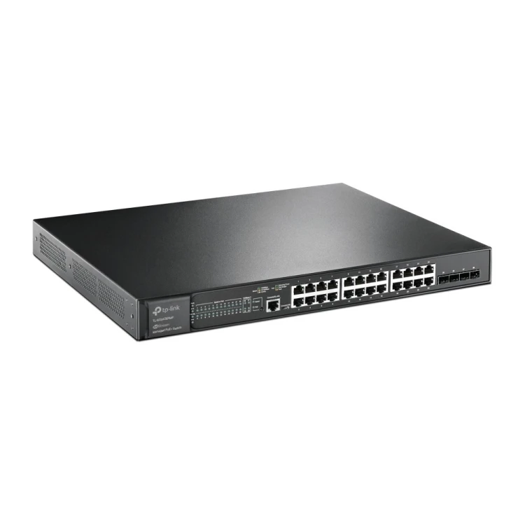 TP-Link JetStream TL-SG3428XMP przełącznik sieciowy Zarządzany L2+ Gigabit Ethernet (10/100/1000) Obsługa PoE 1U Czarny