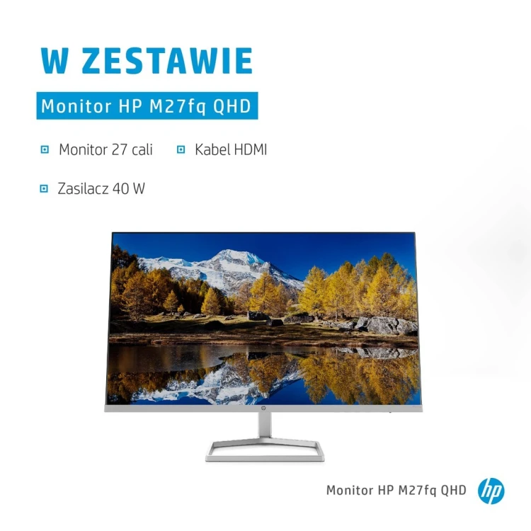 HP M27fq QHD Monitor monitor komputerowy 68,6 cm (27") 2560 x 1440 px Quad HD LCD Srebrny