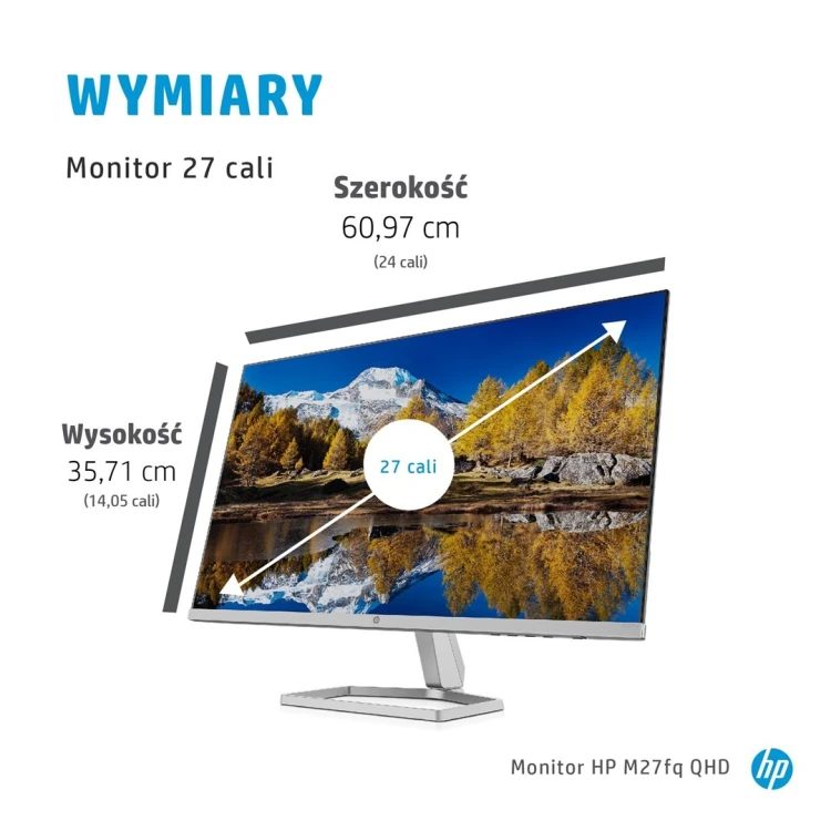 HP M27fq QHD Monitor monitor komputerowy 68,6 cm (27") 2560 x 1440 px Quad HD LCD Srebrny