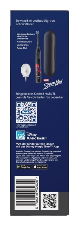 Oral-B iO Kids Spiderman Dziecko Obrotowa szczoteczka do zębów Czarny