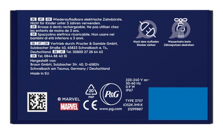 Oral-B iO Kids Spiderman Dziecko Obrotowa szczoteczka do zębów Czarny