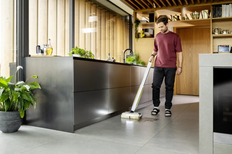 Kärcher FC 8 Smart Signature Line Elektryczna miotła Bateria Mokry Bez worka Srebrny, Biały, Żółty 2,85 Ah