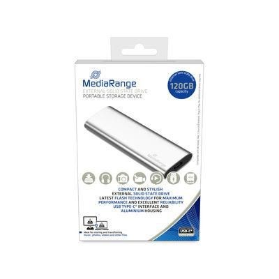 MediaRange MR1100 Zewnętrzny dysk SSD 120 GB USB Type-C 3.2 Gen 2 (3.1 Gen 2) Srebrny