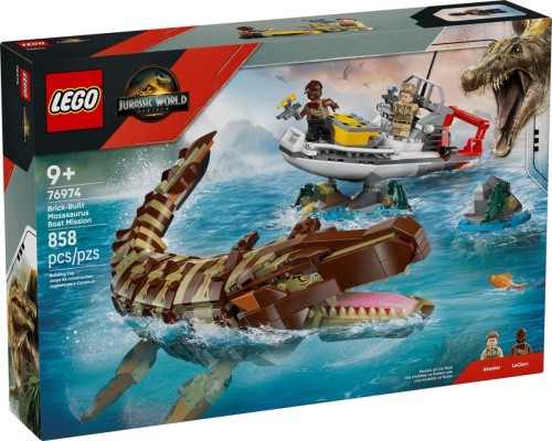 LEGO Jurassic World 76974 - Misja na łodzi i model mozazaura