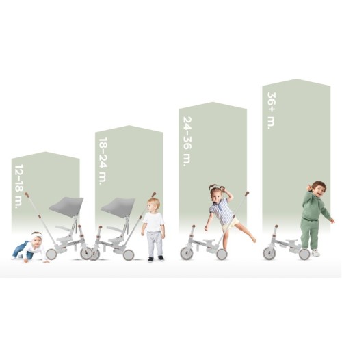 Rowerek 4w1 Noah 35 Grey
