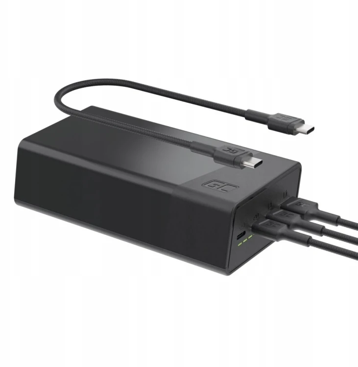 Powerbank Greencell PowerPlay 30 - czarny 30 000mAh, 22,5W, 4 porty