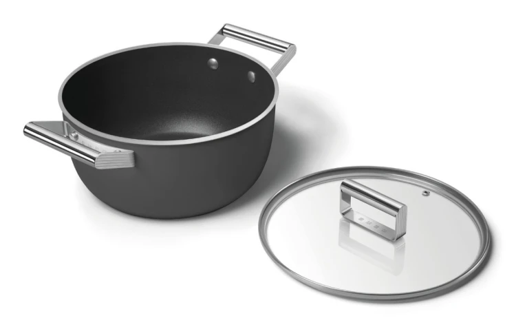 Smeg CSF2412BLM garnek wielofunkcyjny Czarny Aluminium, Stal nierdzewna 5,4 l 24 cm