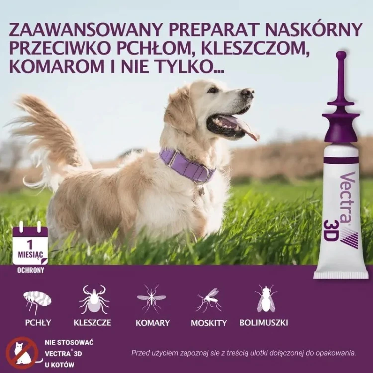 Ceva Vectra 3D dla psów 1,5-4kg pipety przeciw pasożytom 3szt