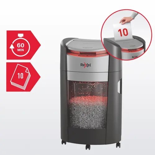 Niszczarka Rexel ShredMax AutoFeed+ 300X, P4, 300 kartek, 25 l kosz