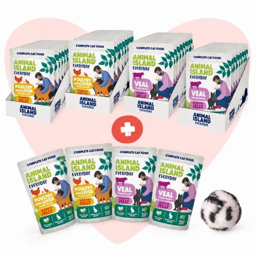 ANIMAL ISLAND Love Box Fileciki w galarecie mix smaków 48szt + zabawka