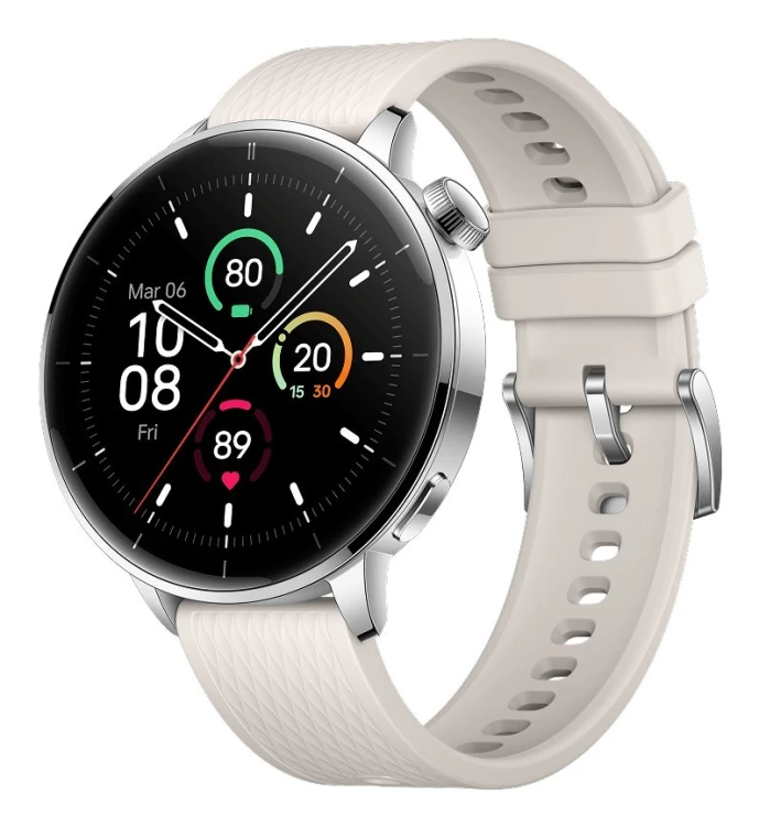 OnePlus Watch 3 43mm 3,35 cm (1.32") AMOLED Cyfrowy 466 x 466 px Ekran dotykowy Srebrny, Tytan Wi-Fi GPS