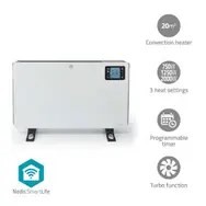 Nedis HTCO50WTW grzejnik Wewnętrzna Biały 2000 W Elektryczny grzejnik konwektorowy