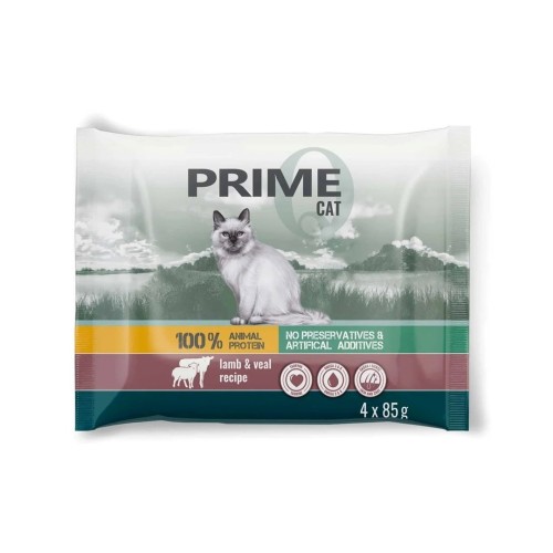 PUPIL Prime bogata w jagnięcinę z indykiem + cielęcinę z królikiem karma dla kota 4x85g