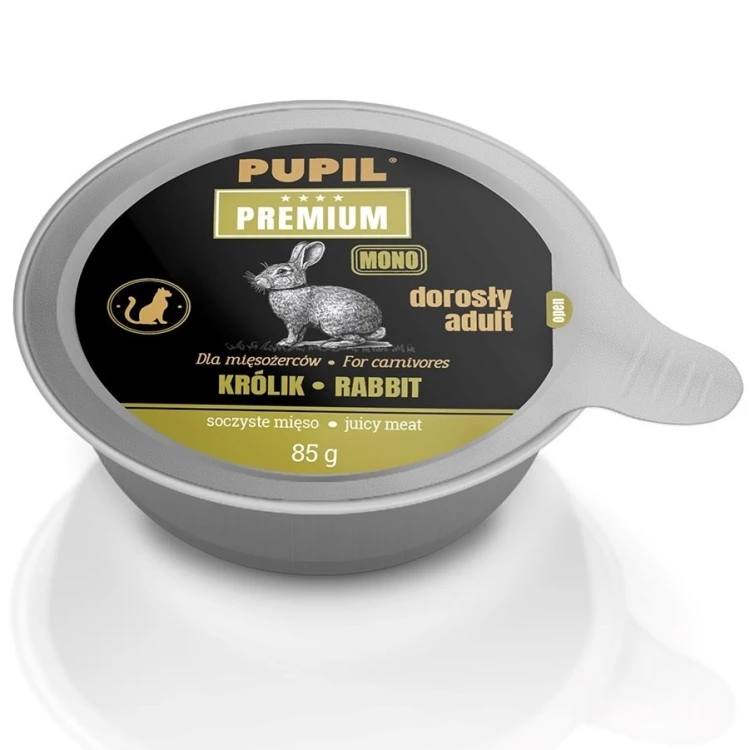 PUPIL PREMIUM GOLD ADULT Królik karma dla kota 85g