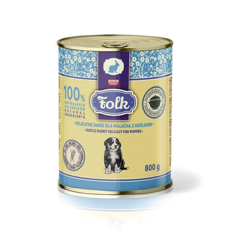 FOLK Delikatne danie dla malucha z królikiem karma dla psa 800g