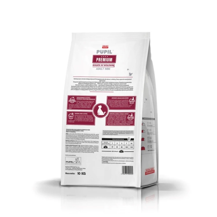 PUPIL PREMIUM MINI bogata w wołowinę karma dla psa 10kg