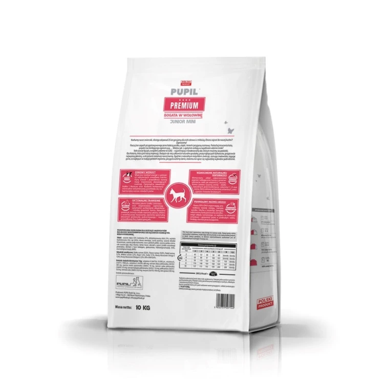 PUPIL PREMIUM JUNIOR MINI bogata w wołowinę karma dla psa 10kg