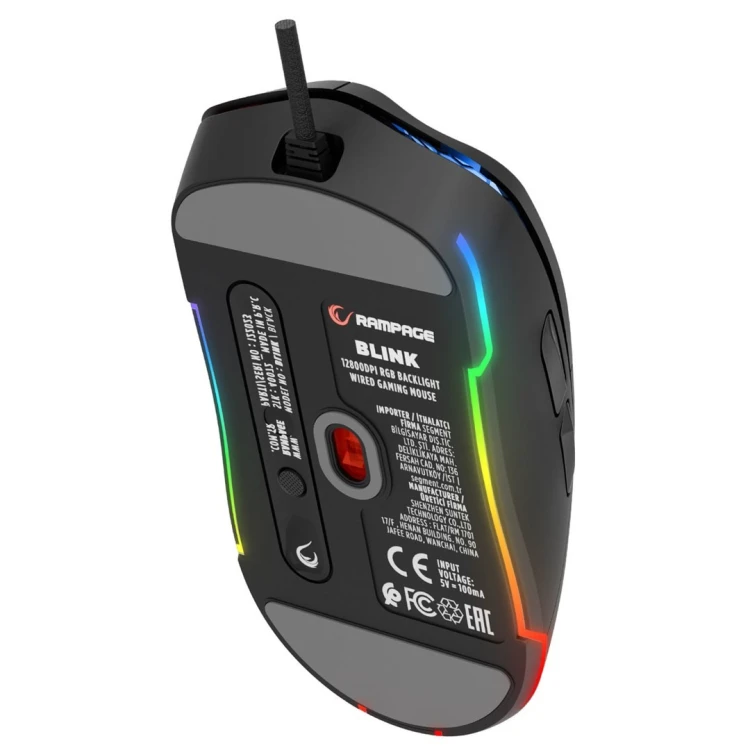 RAMPAGE MYSZ GAMINGOWA PRZEWODOWA 12800DPI BLINK BLACK