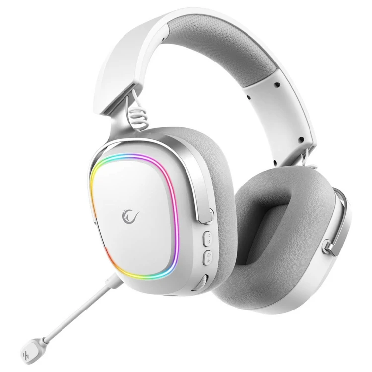 RAMPAGE SŁUCHAWKI BEZPRZEWODOWE NAUSZNE RETSU BT 2.4G RGB WHITE