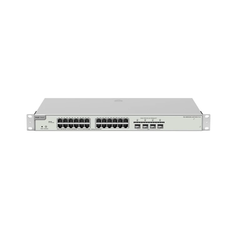 Ruijie Networks RG-NBS5200-24GT4XS-P-V2 przełącznik sieciowy Zarządzany L3 Gigabit Ethernet (10/100/1000) Obsługa PoE 1U Szary