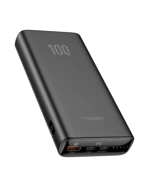 VEGER T100 bank mocy Litowo-jonowa (Li-Ion) 20000 mAh Czarny