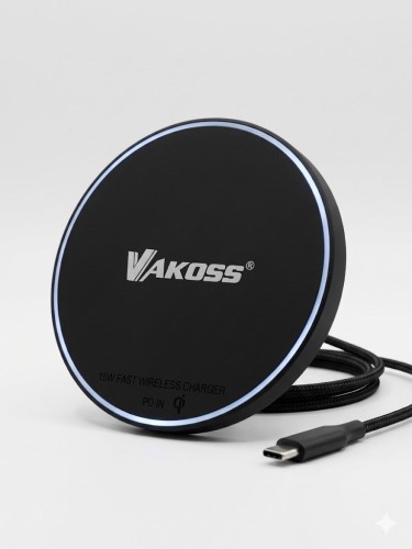 VAKOSS ŁADOWARKA INDUKCYJNA BEZPRZEWODOWA QI 15W MY5316K CZARNY