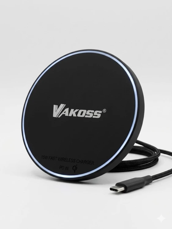 VAKOSS ŁADOWARKA INDUKCYJNA BEZPRZEWODOWA QI 15W MY5316K CZARNY