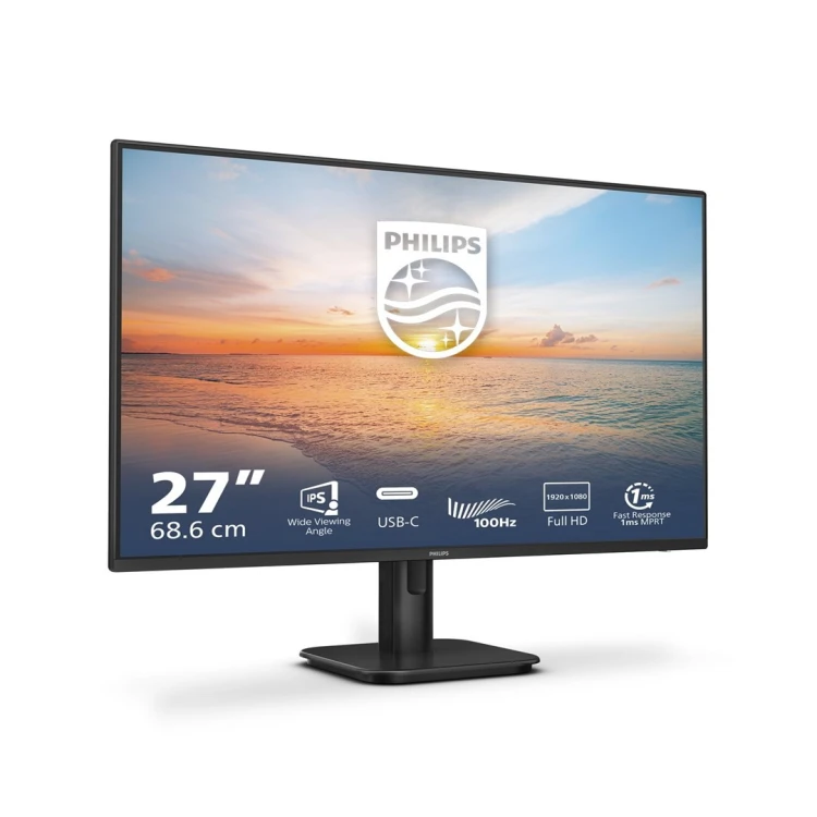 Philips 1000 series 27E1N1300A/00 monitor komputerowy 68,6 cm (27") 1920 x 1080 px Full HD LCD Czarny