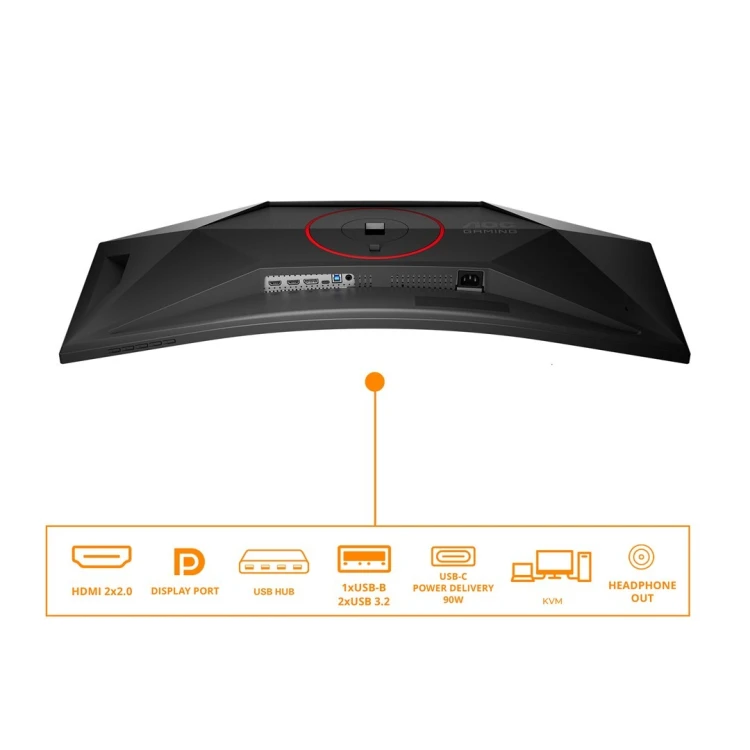 AOC G4 CU34G4CAP monitor komputerowy 86,4 cm (34") 3440 x 1440 px UltraWide Quad HD LCD Czarny, Czerwony
